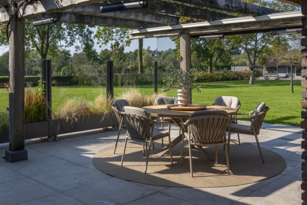 4SO Manitoba stapelbare tuinstoelen met zit-en rugkussen (latte) - 5